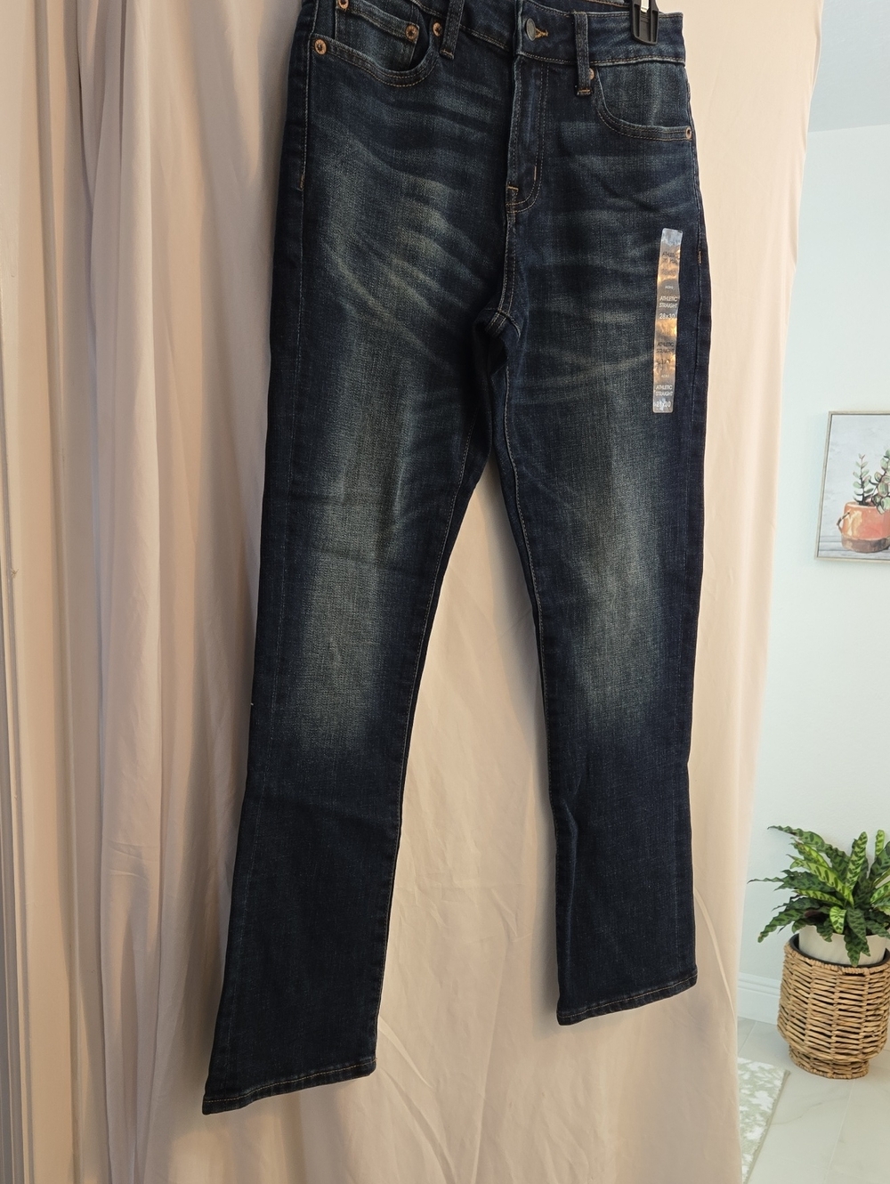 Aeropostale Athletic Straight Jeans - Dark Blue